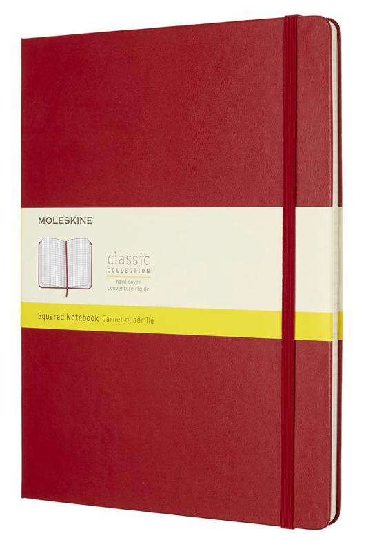 Moleskine Squared Hard Cover Notebook XL Scarlet Red